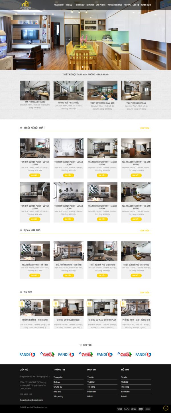 Mẫu giao diện website nội thất 001